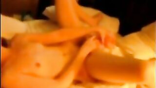 MILF Mom Cums Hard Fucking Herself with Dildo & Skinny Small Tits