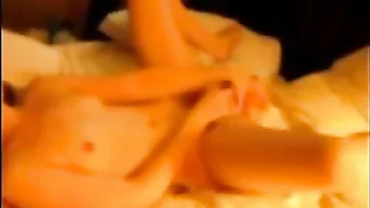 MILF Mom Cums Hard Fucking Herself with Dildo & Skinny Small Tits