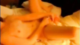 MILF Mom Cums Hard Fucking Herself with Dildo & Skinny Small Tits