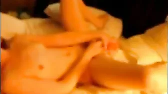 MILF Mom Cums Hard Fucking Herself with Dildo & Skinny Small Tits