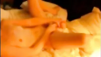 MILF Mom Cums Hard Fucking Herself with Dildo & Skinny Small Tits