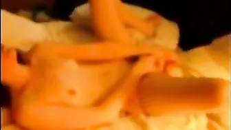 MILF Mom Cums Hard Fucking Herself with Dildo & Skinny Small Tits