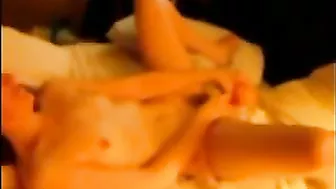 MILF Mom Cums Hard Fucking Herself with Dildo & Skinny Small Tits