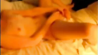 MILF Mom Cums Hard Fucking Herself with Dildo & Skinny Small Tits