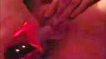 Busty Blonde Masturbates with Huge Fake Boobs & Sex Toys!