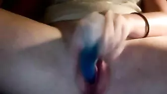 Shaved Pussy Cumming Hard with Dildo Masturbation and Homemade Orgasm