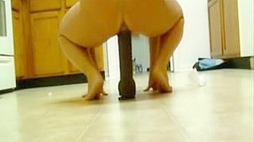 Massive BBC Dildo Masturbation Squirts Amateur Ass Cum Homemade