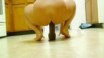 Massive BBC Dildo Masturbation Squirts Amateur Ass Cum Homemade