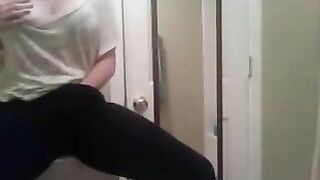 College Teen Homemade Masturbation Video with Leggings and Cumming Orgasms
