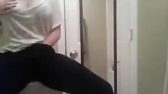 College Teen Homemade Masturbation Video with Leggings and Cumming Orgasms