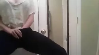 College Teen Homemade Masturbation Video with Leggings and Cumming Orgasms