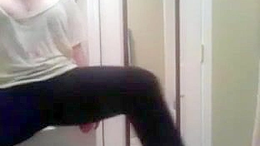 College Teen Homemade Masturbation Video with Leggings and Cumming Orgasms