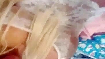 Busty Blonde Bimbo Selfie Masturbation with Dildos and Sex Toys