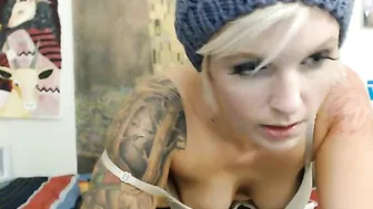 Blonde Bombshell Rapturous Masturbation w/Double Dildos!