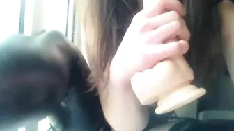 Uncontrollable Orgasms with Sex Toys! Amateur Brunette in Stockings & Glasses