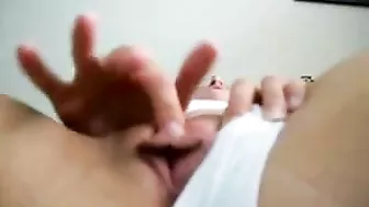 College Girl Solo Masturbation Session in Dorm Room Leads to Climactic Orgasm