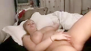 Busty Blonde Teen Masturbates on Webcam