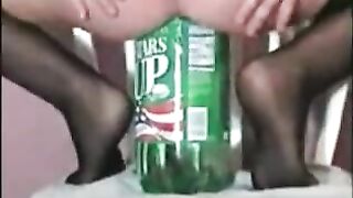 Solo Masturbation with Bottles and Dildos - Massive Insertions at Home