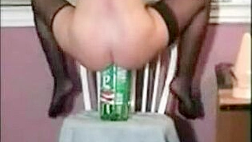 Solo Masturbation with Bottles and Dildos - Massive Insertions at Home