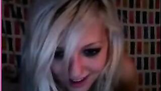 Petite Blonde Teen Homemade Masturbation with Dildo and Small Tits