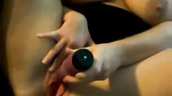 Busty BBW Masturbates with Fat Pussy & Dildo in Homemade Solo