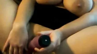 Busty BBW Masturbates with Fat Pussy & Dildo in Homemade Solo