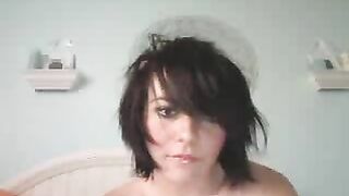 Masturbating Emo Girl on Webcam - Rubbing Pussy with Fingers