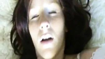 Massive Orgasm Moment with Chubby Brunette Finger Play!