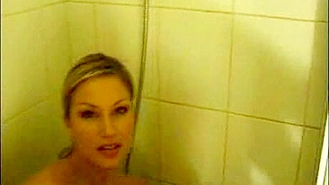 Blonde Amateur Sensual Shower Masturbation with Big Tits & Pussy Rubbing