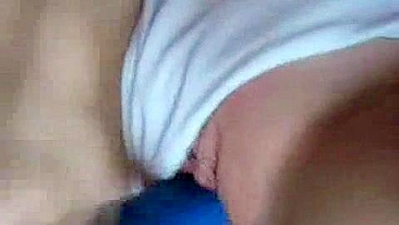 Blonde Bombshell Solo Masturbation Session with Big Tits and Dildo