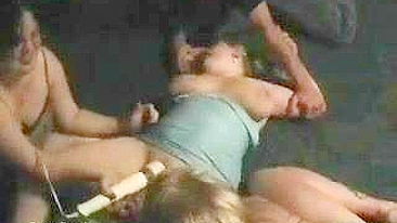 Squirt & Swing with Busty Lesbian Wife at Orgy Party!