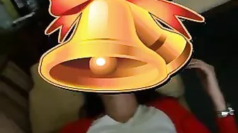 Girlfriend Christmas gift ignites explosive solo session with dildo and multiple orgasms