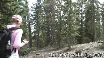 MILF Mom Public Pussy Fingering on Mountain Trail!