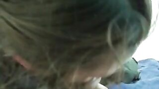 Masturbating Hairy BBW Gives Blowjob with Dildo in Homemade Solo