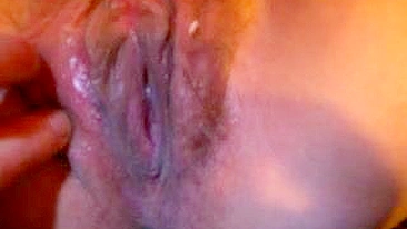 Masturbating Hairy BBW Gives Blowjob with Dildo in Homemade Solo