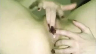 German Amateur Solo Masturbation in the Stairwell with Big Tits and Cumming