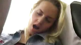 Amateur Blonde Fingers Herself in Public Bus, Cums Hard!