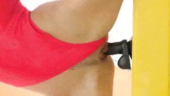 Masturbating with a Wall Mounted Dildo - A Solo Amateur Flexible Pleasure