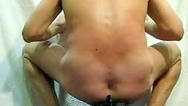 Massive Masturbation with Giant Dildo - Amateur Bisexual Anal Action!