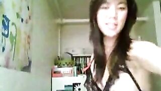 Asian GF Solo Masturbation with Dildo & Orgasm for Boyfriend