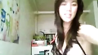 Asian GF Solo Masturbation with Dildo & Orgasm for Boyfriend