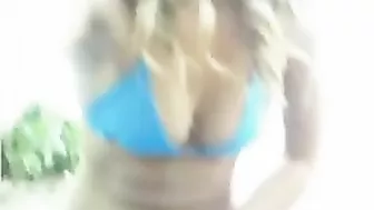 Blonde College Exhibitionist Masturbates on Beach with Homemade Toy