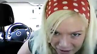 Blonde Amateur Fingers Herself to Orgasm in Public Car