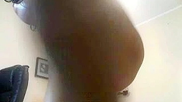 Brunette Babe Masturbates w/ Fake Tits & Dildo on Webcam!