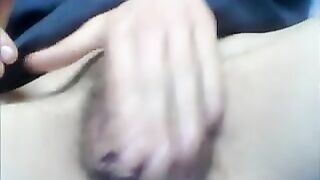 Amateur Masturbation with Enormous Clitoris and Fingers