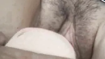 Hairy MILF Mom Masturbates with Massive Dildo for Wife Fat Cunt