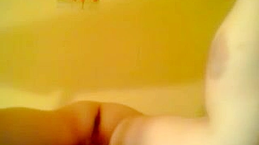 Rear View Orgasmic Masturbation with Big Tits and Chubby Pussy