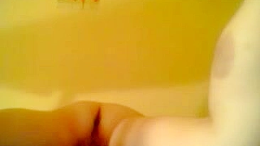 Rear View Orgasmic Masturbation with Big Tits and Chubby Pussy