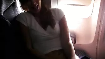 College Girl Public Masturbation Orgasm on Plane!