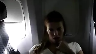 College Girl Public Masturbation Orgasm on Plane!